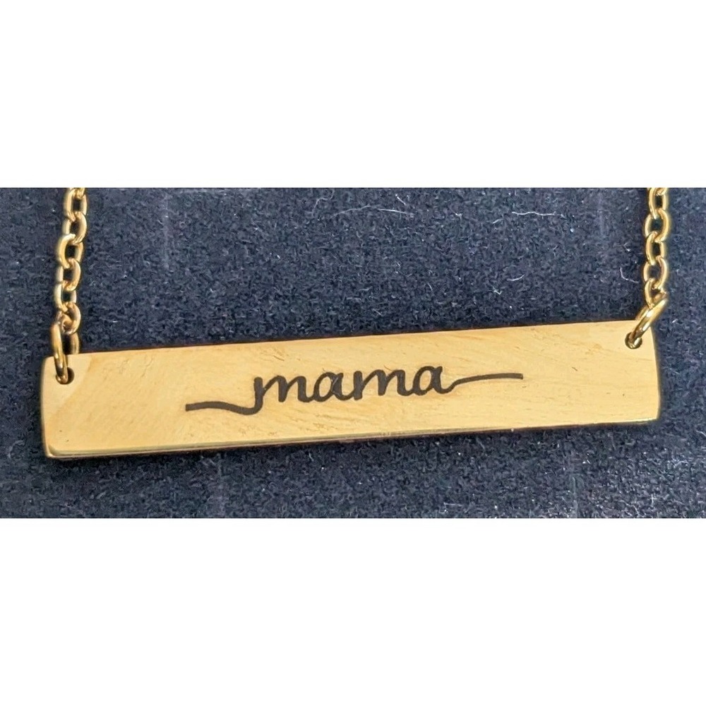 Mama Necklace Bump Box Gold Filled Looks Good On You Bumplife Push Gift 20" - Picture 5 of 9
